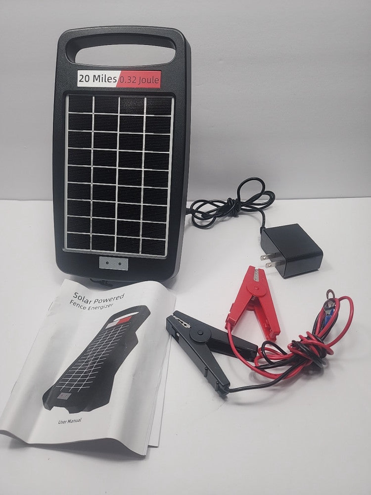 20 Miles Solar Electric Fence Charger, Output 0.32 Joule Electric Fence Charger