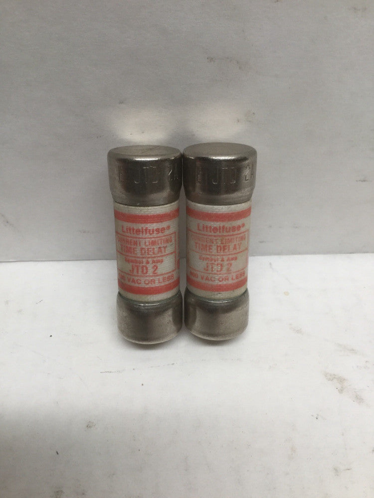 Littelfuse JTD 2 Current Limiting Time Delay Fuses 2A 600VAC (Lot of 2)