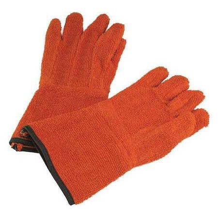 Sp Scienceware H13201-0000 Gloves, Cotton Terry Cloth, 13 In L, Orange, 1 Pr
