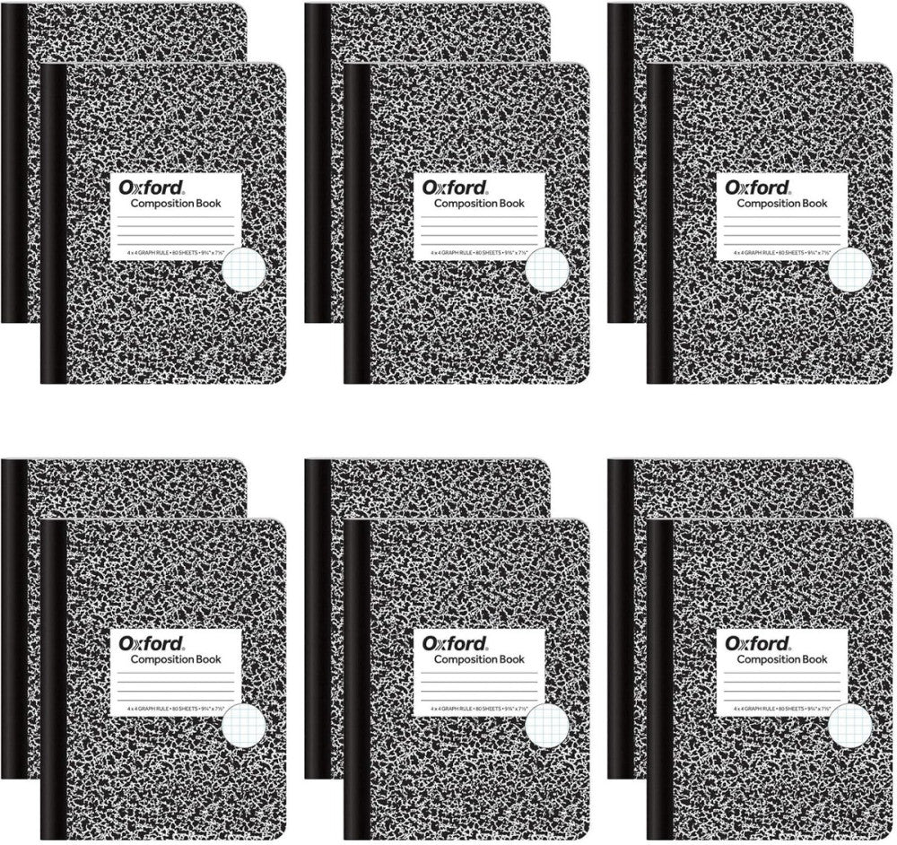 Oxford Composition Notebooks, Graph Ruled Paper, 9-3/4" x 7-1/2", Black 