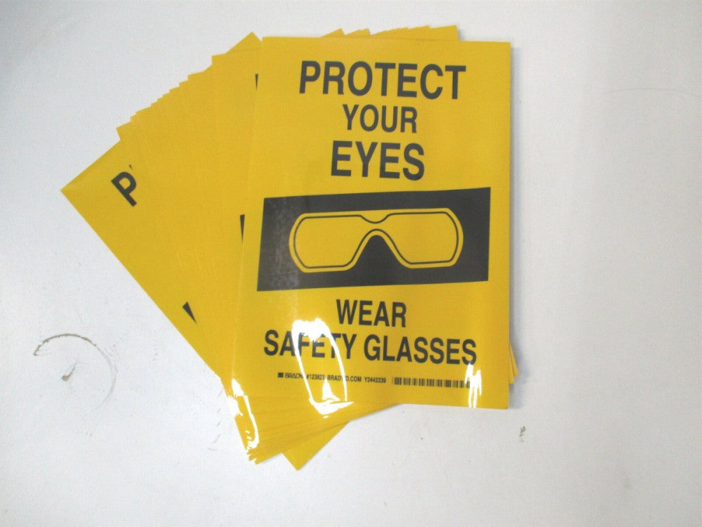 Brady (123823) 7 x 10 Protect Your Eyes Wear Safety Glasses Safety Sign - Qty 11