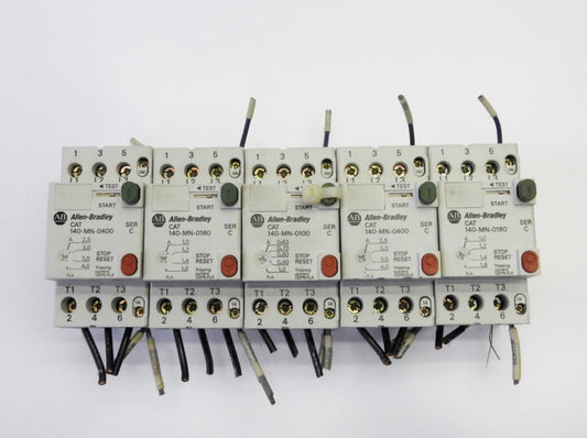 (Lot of 5) Allen-Bradley (1) 140-MN-0100, (2) 140-MN-0400, (2) 140-MN-0160 Ser C