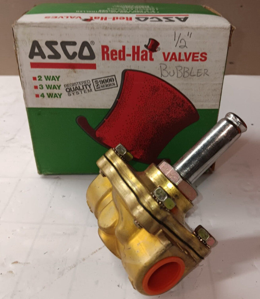 NEW ASCO 2-WAY BRASS SOLENOID VALVE 1/2" NPT *VALVE ONLY