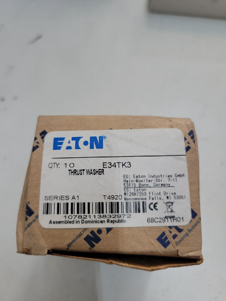 BOX OF 10- Eaton E34TK3 Pushbutton Thrust Washer E34 series, Nut Screw or Washer
