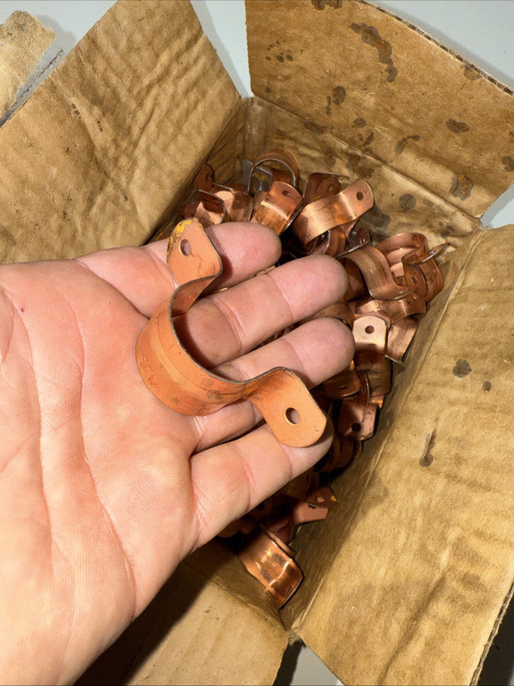 Box Of 100 Sioux Chief 501-4PK5 Copper Plated Steel Two Hole Tube Strap 1 in.
