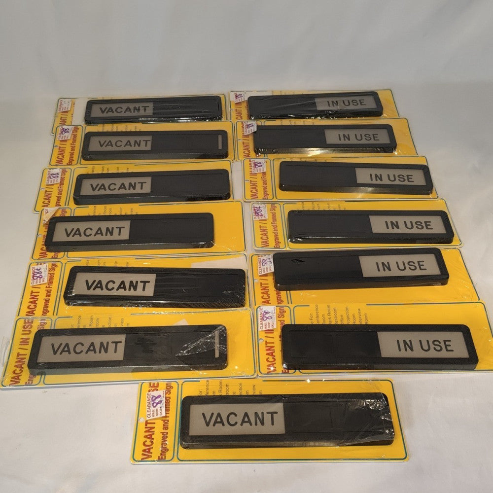 Lot Of 13 U.S. Stamp & Sign, Slider In Use/Vacant, Slide to Change Door