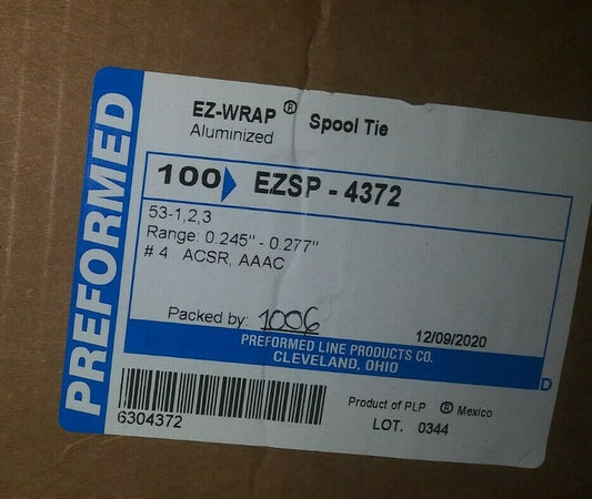 (1 BOX OF 100) NEW EZ WRAP Spool Tie, Conductor Size 0.245 to 0.277 in. EZSP-437