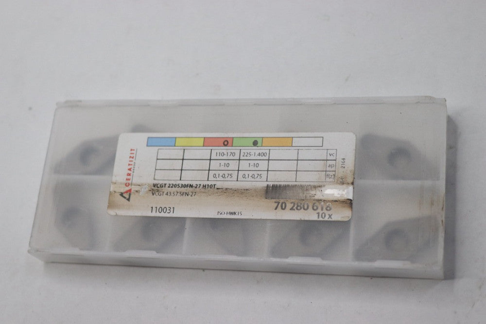 (10-Pk) Ceratizit Carbide Turning Insert 0.1181" VCGT 220530FN-27 H10T
