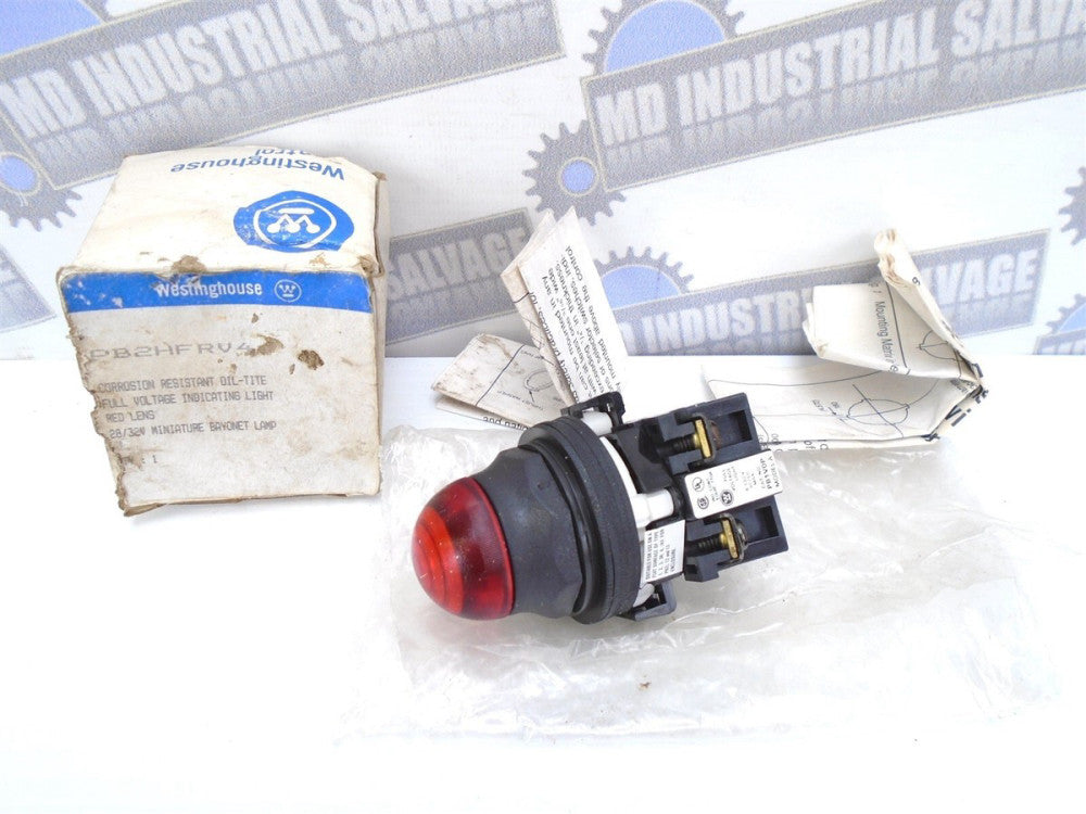 Westinghouse - PB2HFRV4- Full voltage Indicating Light - RED LENS - (NEW in BOX)