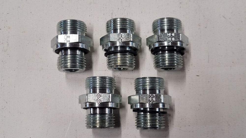 Lot of 5 Parker / Ermeto GE15LREDOMDCF DIN G 1/2" BSP Straight Male Adapters