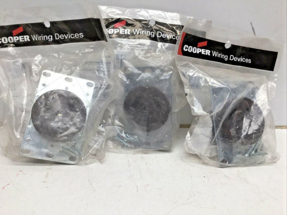 COOPER 32B-BOX RECEPTACLE 50A 125/250V 3P3W STRAIGHT FLUSH MOUNT BROWN (3 PACK)