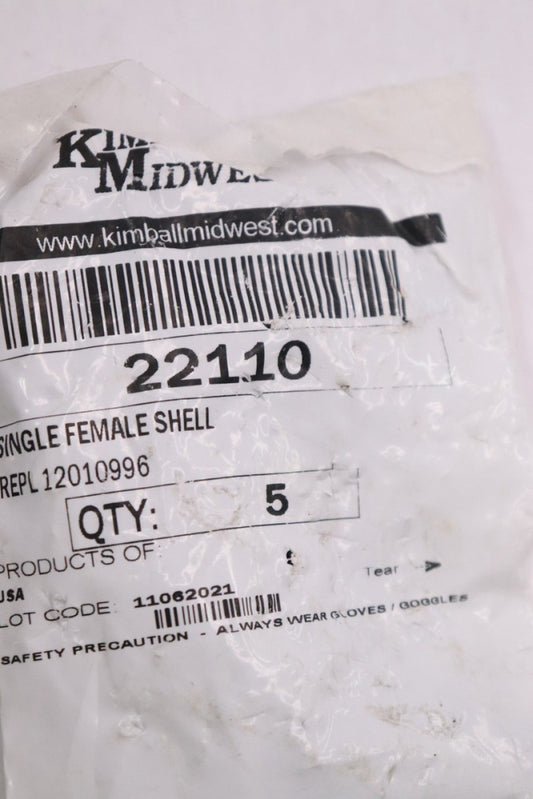 (5-Pk) Kimball Midwest Weatherpack Female Connector Body Shell 22110