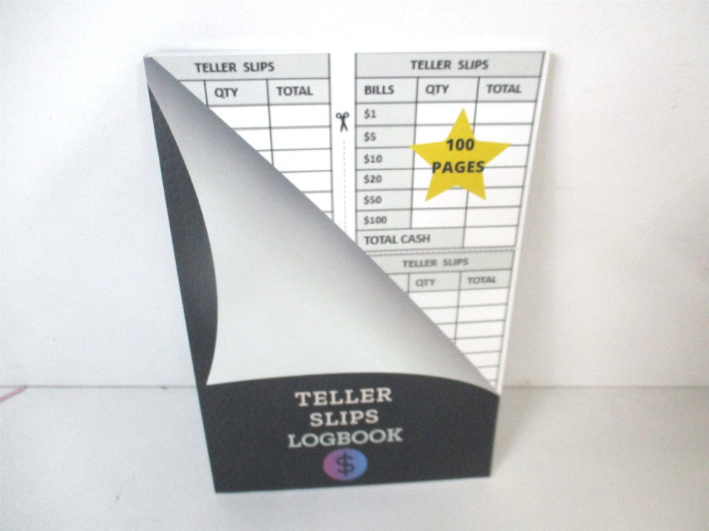 6" x 9" Teller Slips Logbook: Cash Breakdown Sheet for Budgeting - 100 Count