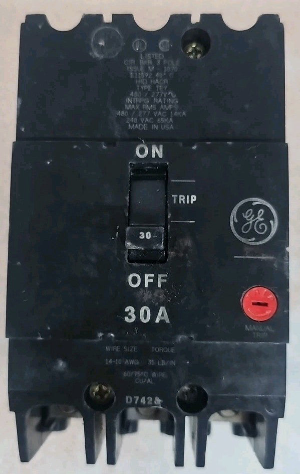 GE TEY330 3 Pole 480V Circuit Breaker NTO