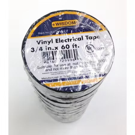 HHIP 8070-0015 10 Piece Pack Of 3/4" X 60 Ft Electrical PVc Tape