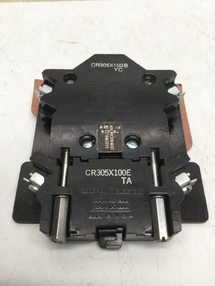 General Electric CR305X100B & CR305X100E Auxiliary Contact 600VAC 250VDC