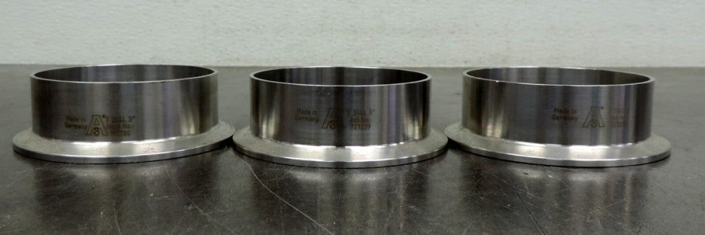 Advanced Fittings Flange Adapter Fitting Stainless Steel  3" T  304L  Lot of 3