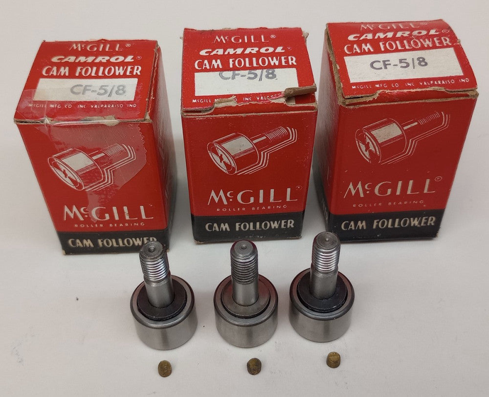 McGill CF-5/8 Cam Follower 5/8" Roller OD 7/16" Roller Width CF 5/8 (Pack of 3)