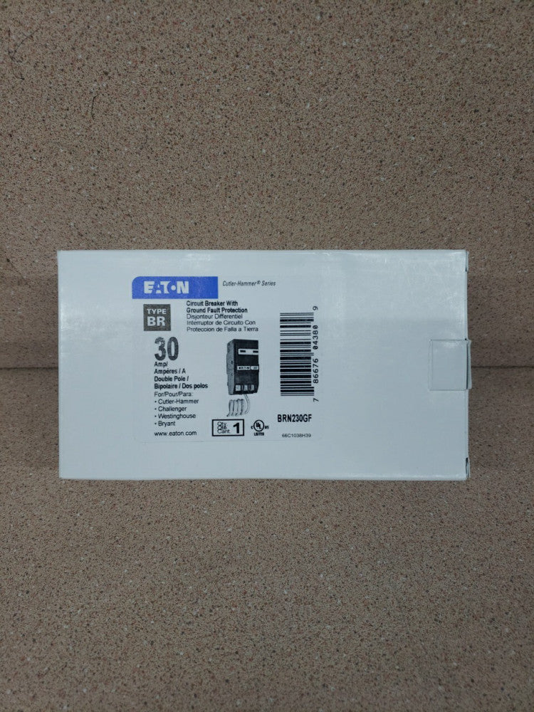 NEW EATON 2 Pole  30 AMP Circuit Breaker GFCI Ground Fault BRN230GF  BR GFCI