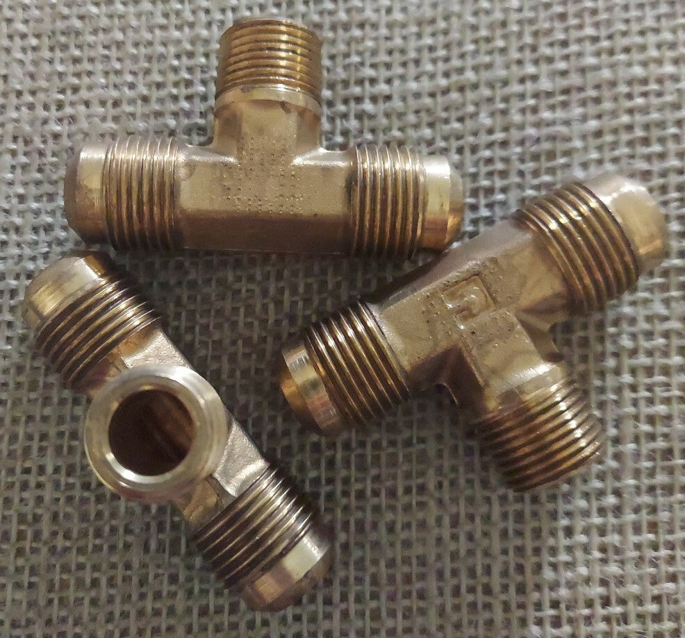 Lot of 3 - Parker 145F-8-6 Male Branch Tee. Tube size 1/2", Pipe size 3/8"