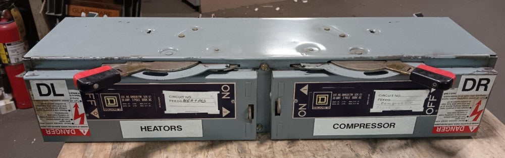 SQUARE D QMB361TW 30 AMP TWIN PANELBOARD SWITCH 3 POLE FUSIBLE 600 VAC