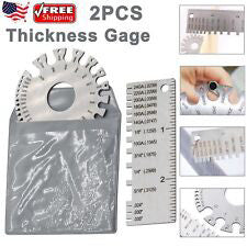 2PCS Sheet Metal Gauge Thickness Gage Wire Gauge Round Measuring Tool Stainless