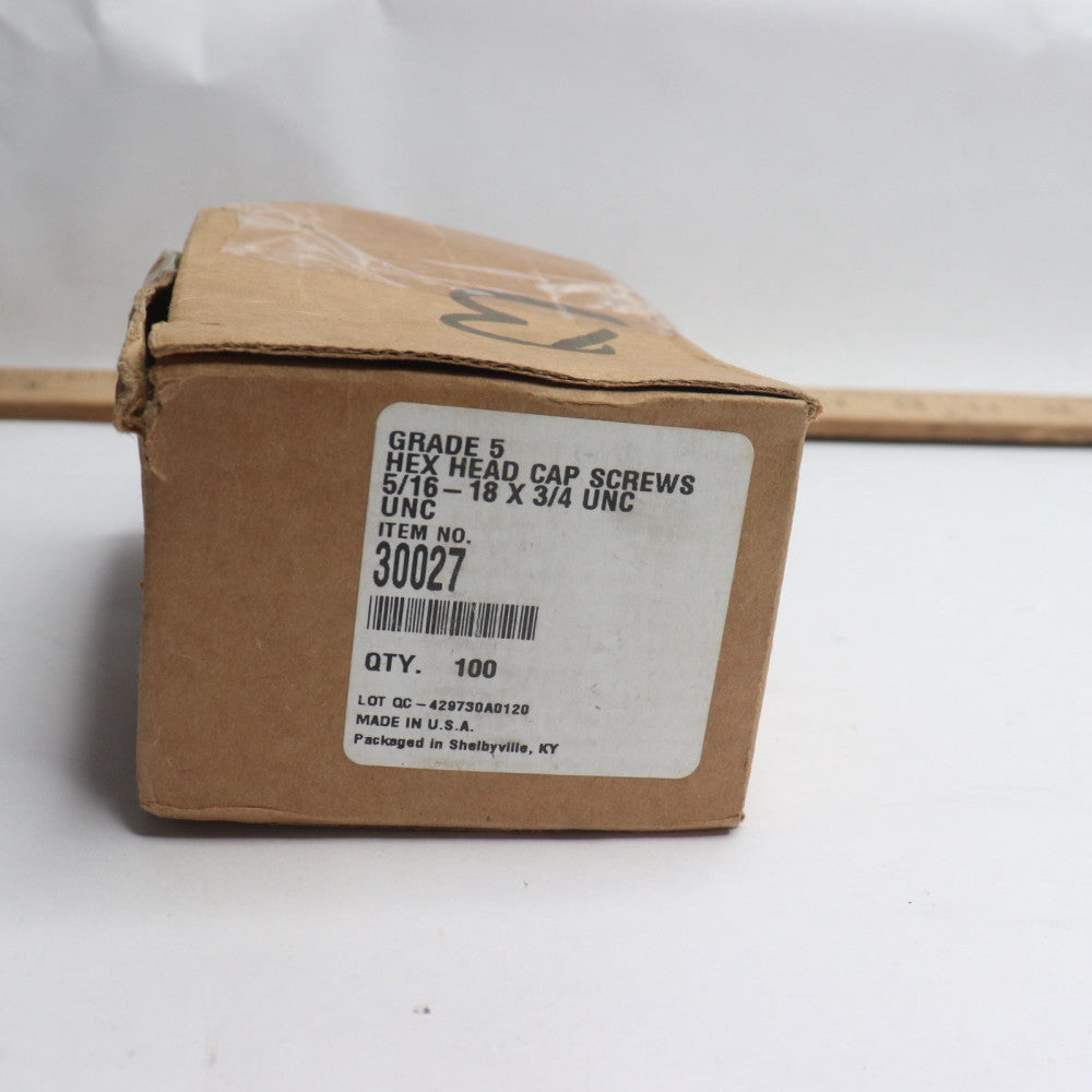 (100-Pk) Hex Head Cap Screws 5/16-18 x 3/4" 30027