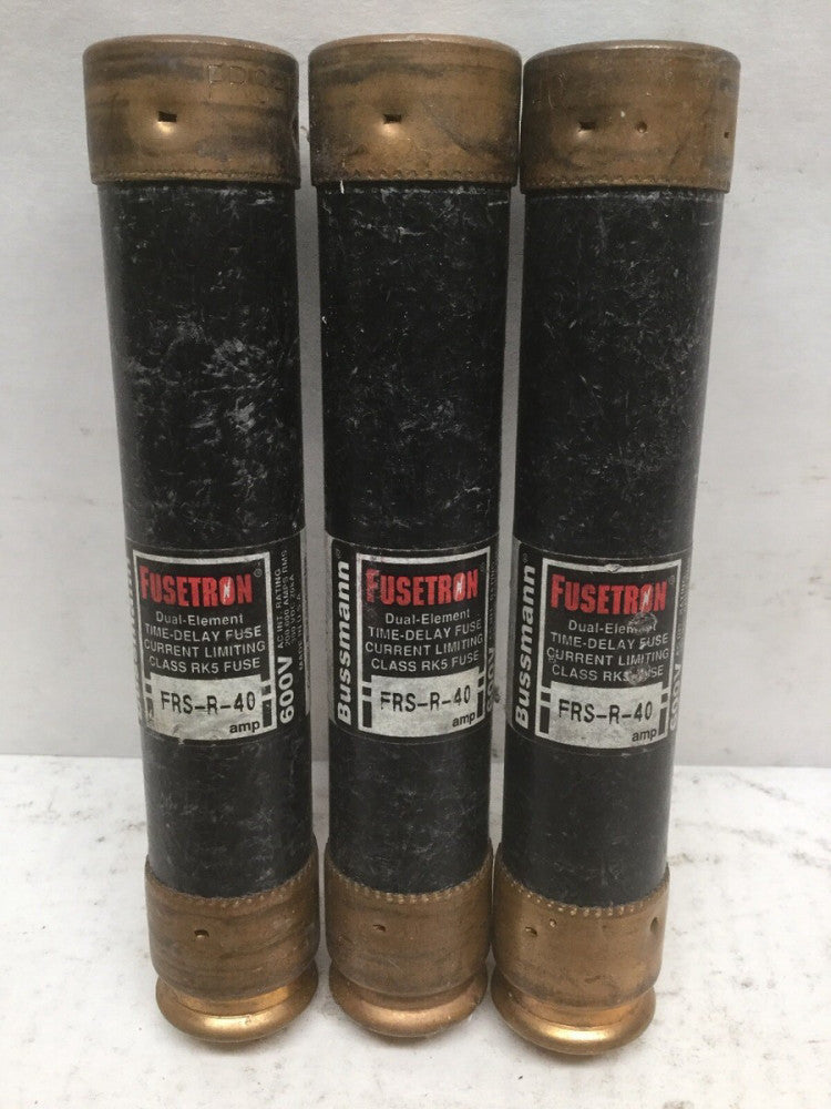 Bussmann FRS-R-40 FUSETRON Dual Element Time Delay RK5 Fuses (Lot of 3)