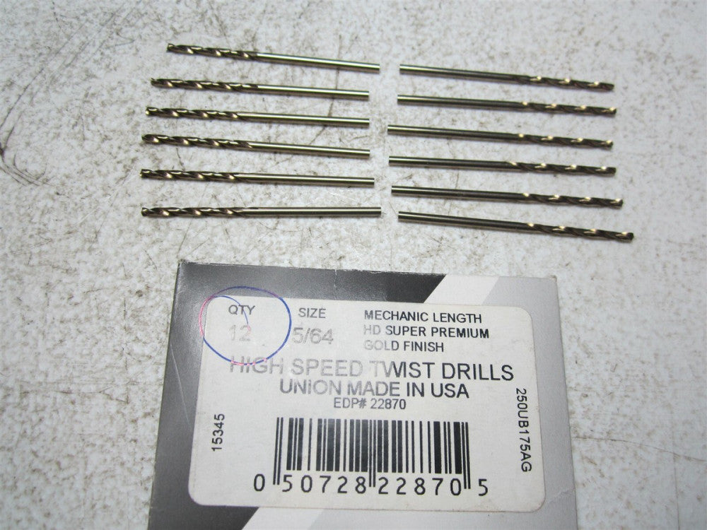Norseman / CTD (22870) 5/64" HSS 135° Straight RH Maintenance Drill Bit - Qty 12