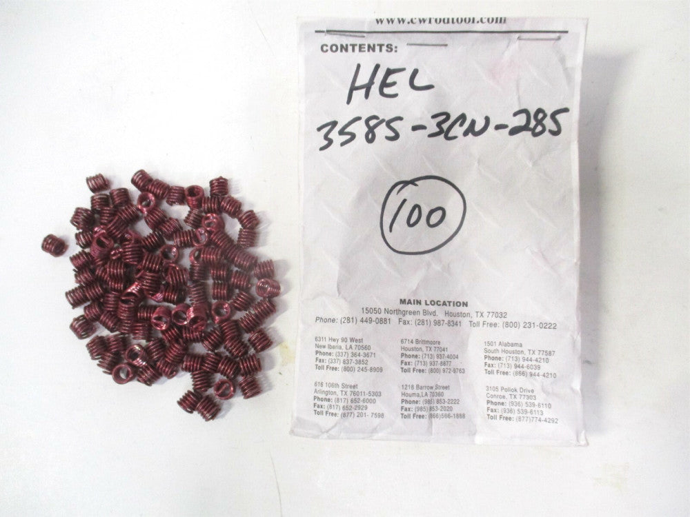 Heli-Coil (3585-3CN285) #10-24 304 SS Coarse Screw-Lock Inserts - Pack of 100