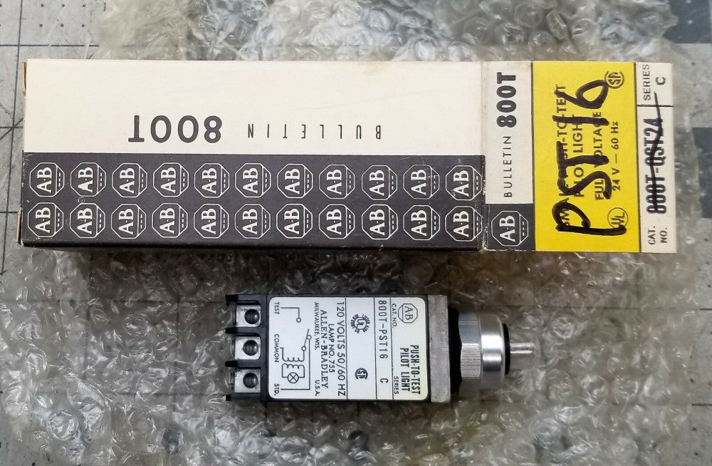 ALLEN BRADLEY 800T-PST16 SER "C" PUSH TO TEST PILOT LIGHT [A3S3]