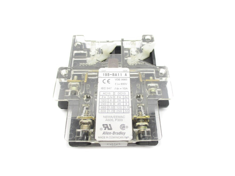 ALLEN BRADLEY 195-BA11 SER. A 600VAC 1.2A NSNP
