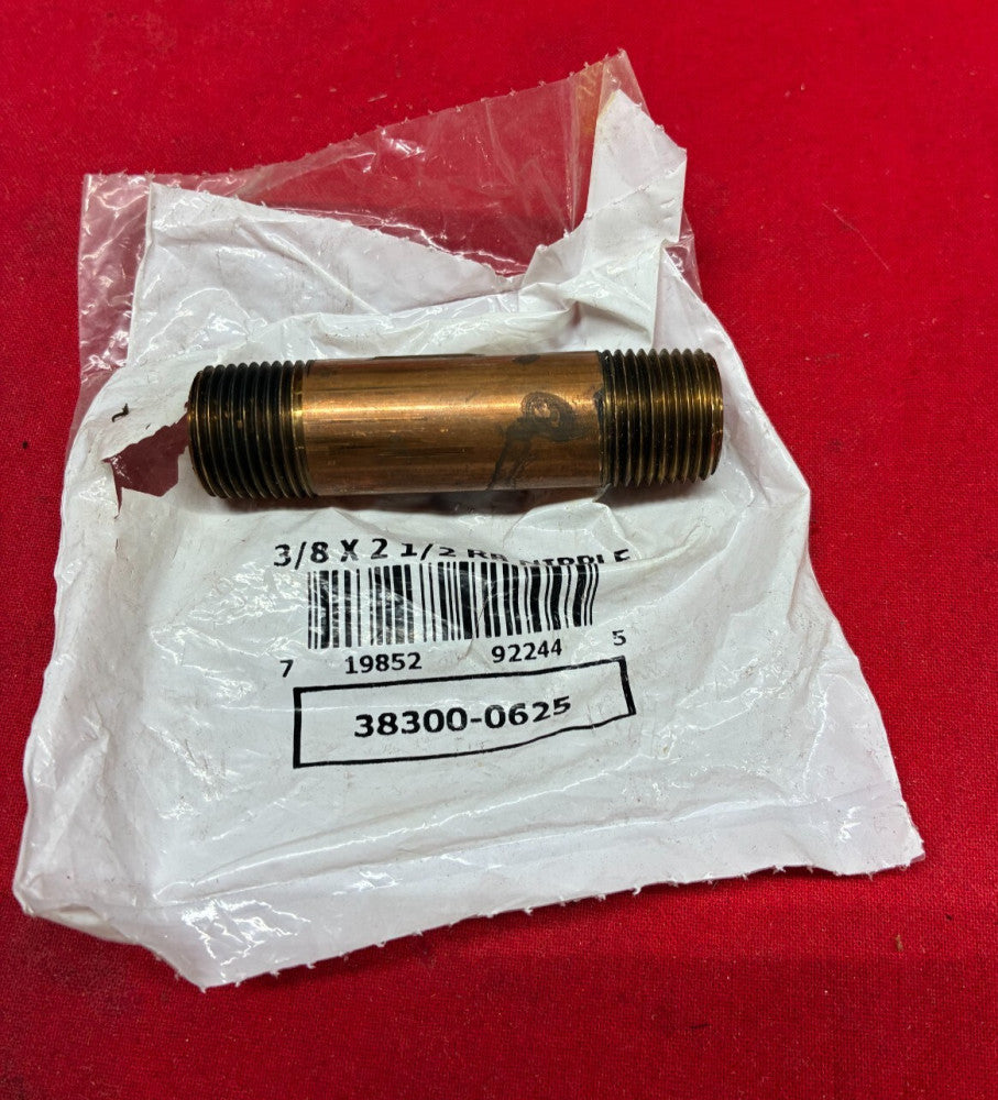 UNBRANDED RED BRASS NIPPLE 3/8 X 2-1/2" PART#: 38300-0625