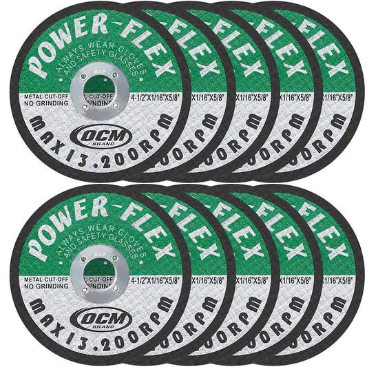 4 1/2 Inch x 1/16 x 5/8 Premium Cut Off Wheels - 10 Pack -, for... 