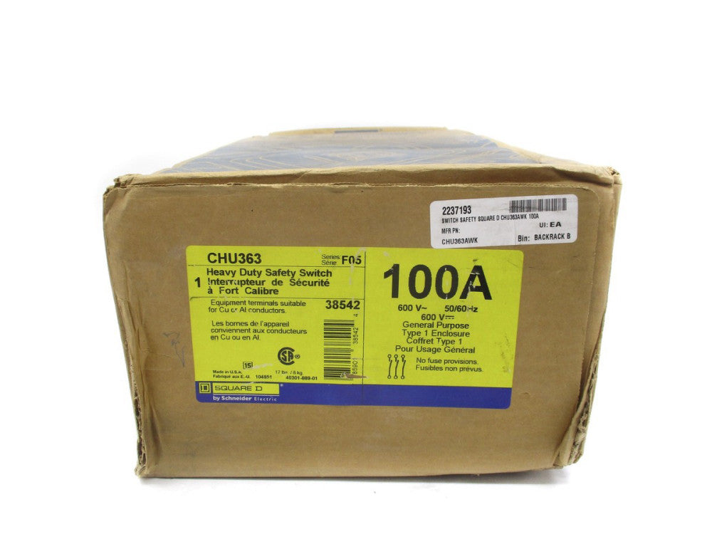 SQUARE D CHU363 SER. F05 NSFS