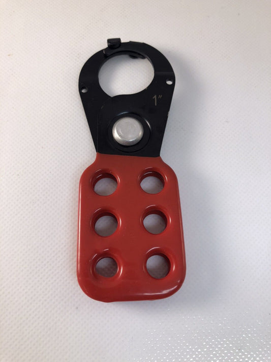 1” Safety Lockout Hasp, Steel, Coated Black Finish, Red PVC Handle, #CLK0811