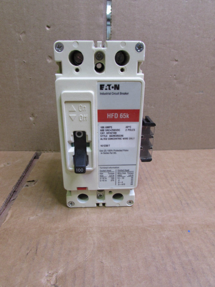 CUTLER-HAMMER HFD2100, CIRCUIT BREAKER, 2P/ 100A/ 600V /65kA, N/NIB! MAKE OFFER!