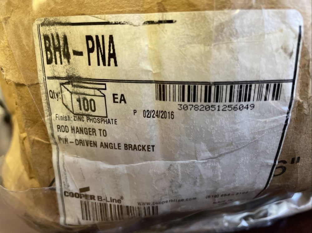 (100) Eaton b-line bh4-pna drive pin fastener, cable hook