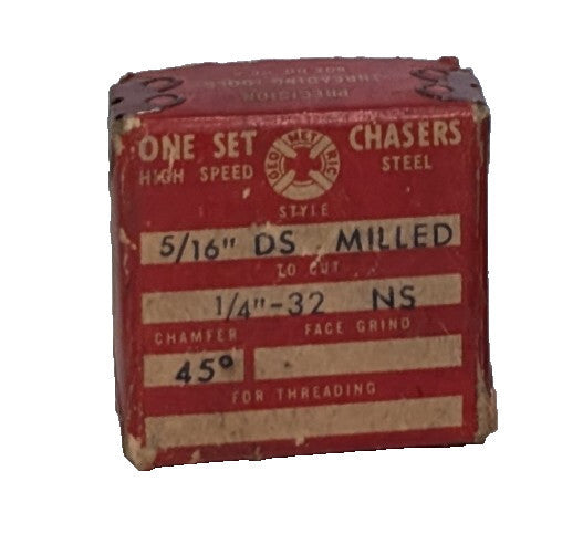 Box of 4: Geometric 5/16" DS Milled High Speed Steel Chaser Tools, 45° Chamfer
