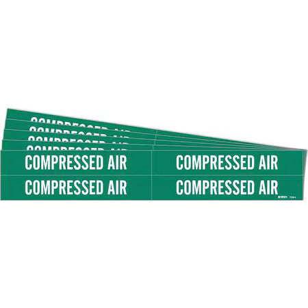 Brady 7059-4-Pk Pipe Marker,White,Compressed Air,Pk5, 7059-4-Pk
