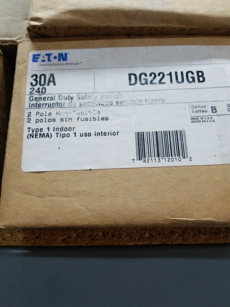 New Cutler Hammer DG221UGB 30 Amp 240V 2 Pole Non Fusible Disconnect Switch