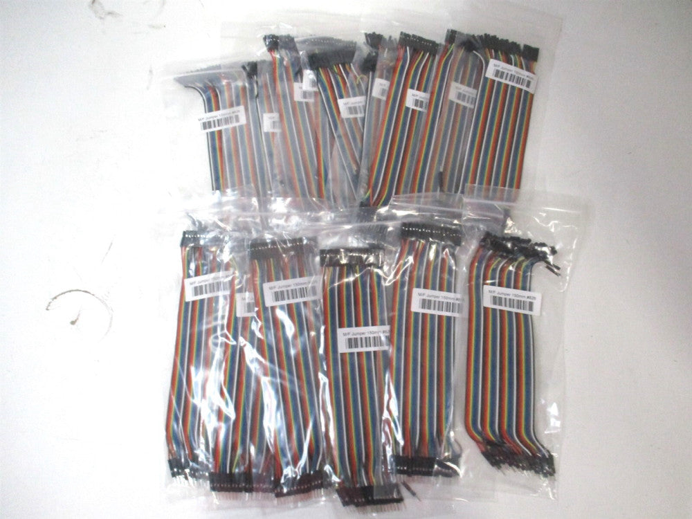 40 x 6" (150mm) 40-Pin Premium Female/Male 'Extension' Jumper Wires - Lot of 15