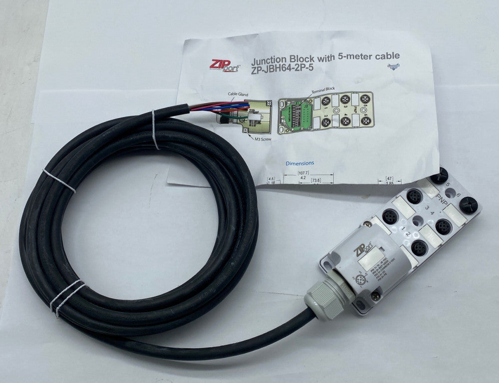 AutomationDirect ZP-JBH64-2P-5 ZIPport™ Junction Block 8-Port M12 5-Pin 
