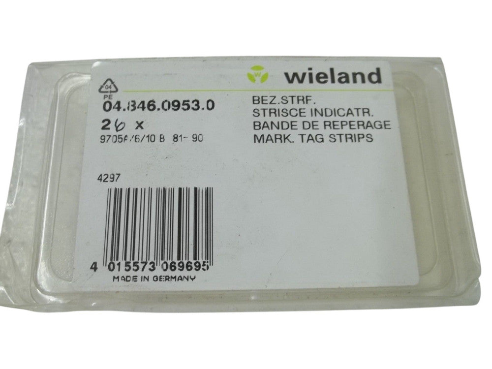 WIELAND 04.846.0953.0 MARK. TAG STRIPS 81-90(PKG OF 26) NSMP