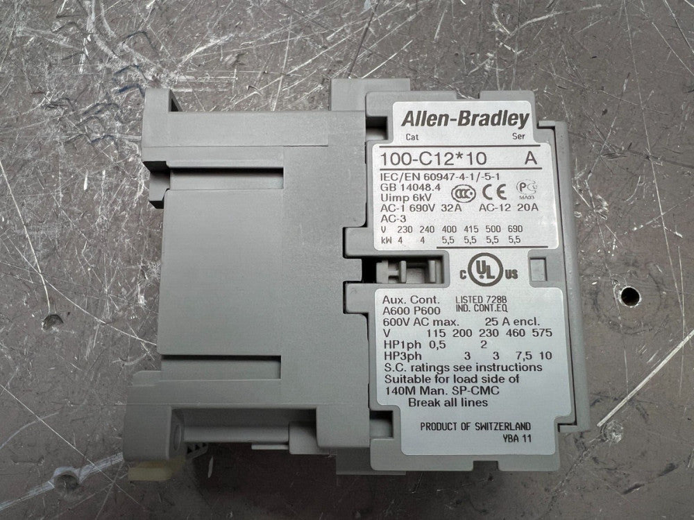 ALLEN BRADLEY, 100-C12D10 CONTACTOR, 110V 50 HZ / 120V 60 HZ MAKE OFFER!