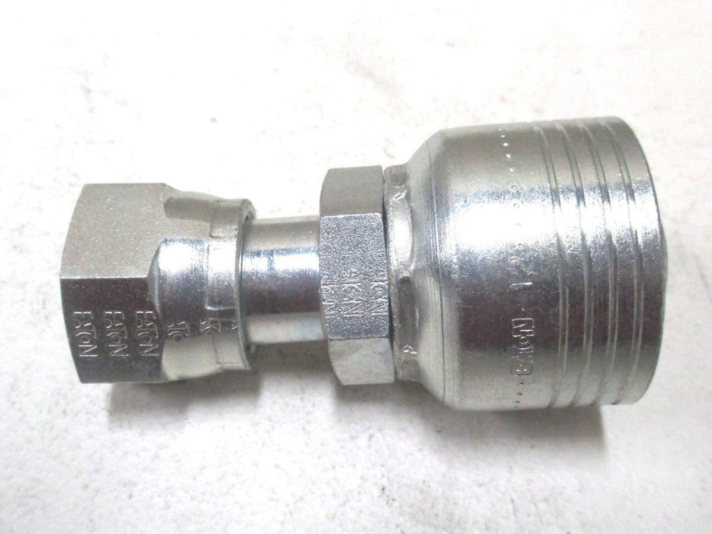 Eaton (1BA10FR12) 0.48" ID Carbon Steel Straight Angle Female Crimp Fitting