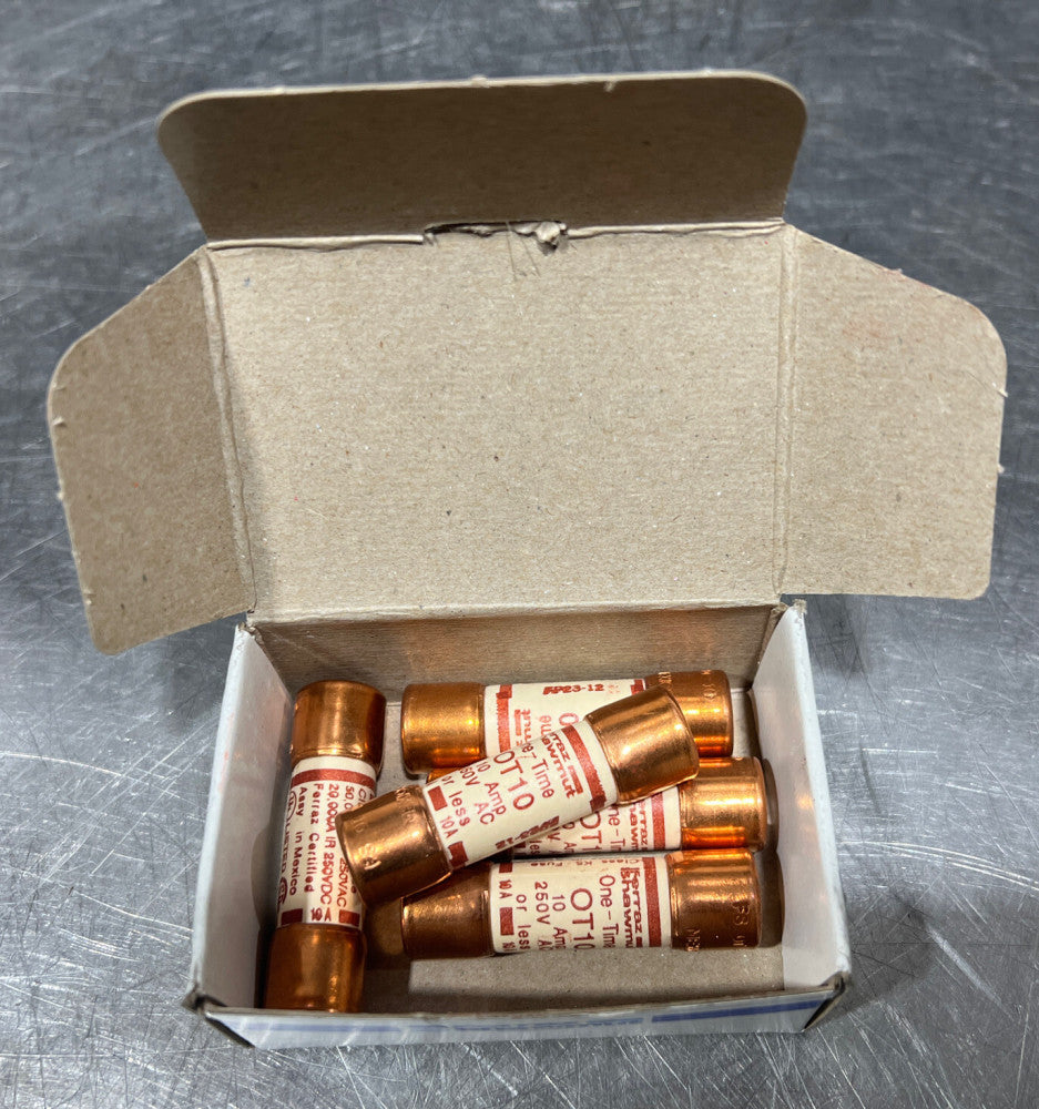 OT10 – Ferraz Shawmut 250V 10A General Purpose UL Class K5 Fuses. Partial Box 5