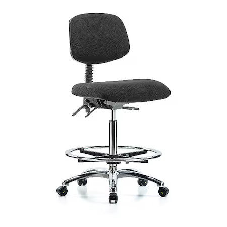Zoro Select Br-Esd-Fhbch-Cr-T1-A0-Cf-Ec-Esdblk Ergonomic Chair, No Arms,