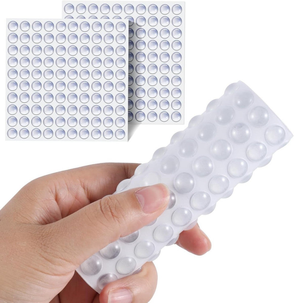 200 Pieces Cabinet Door Bumpers, 0.4inch Round Silicone Clear Self 
