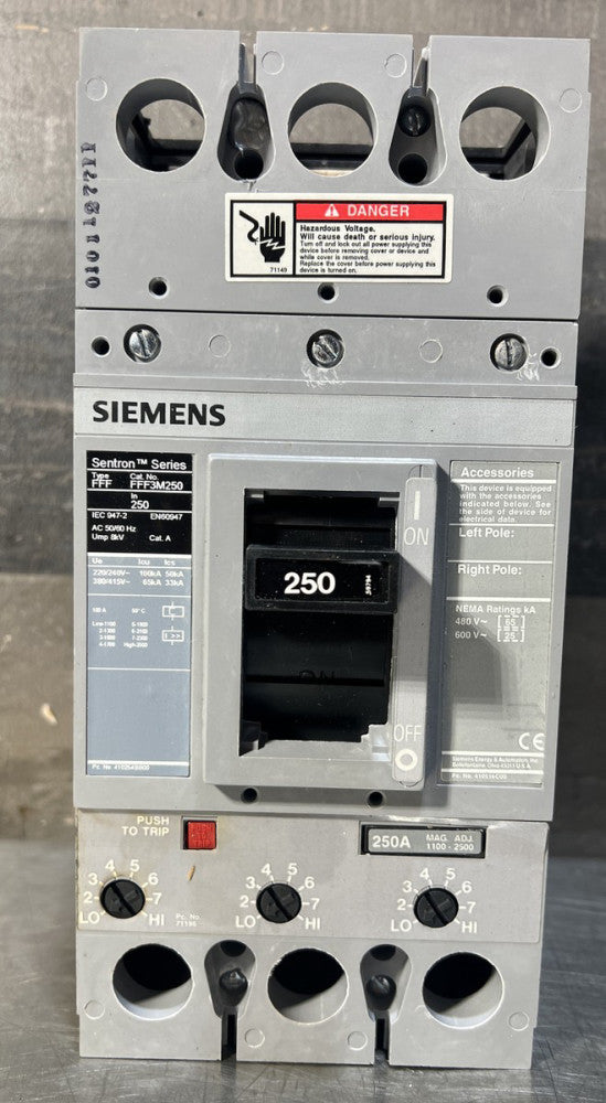 Nos Surplus SIEMENS FFF3M250 Sentron Series 250AMP Circuit Breaker